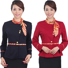 酒店工作服秋冬装女长袖宾馆前台工作服美容师服装空姐制服
