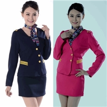 长袖秋冬款职业套装套裙三道杠空姐服制服美容院工作服