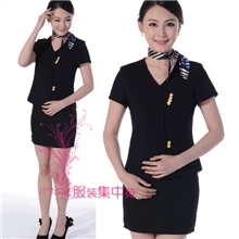 短袖空姐服职业套装酒店领班主管经理职业套裙送蝴蝶结围巾