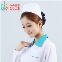 白衣圣雪白色粉色蓝色国标燕尾帽护士帽MZ-1洗过不变型