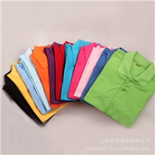 厂家批发现货男款翻领Polo衫短袖打底纯色T恤广告衫