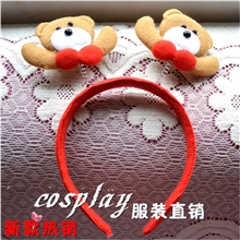 圣诞头箍圣诞节装饰头饰双头小熊头扣圣诞老人发夹发箍批发