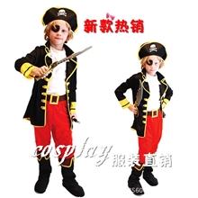 万圣节儿童舞台表演服装cos海盗服/海盗眼罩海盗帽海盗服套装