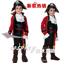 特价万圣节儿童cosplay衣服加勒比海盗刀帅气海盗服装两件包邮