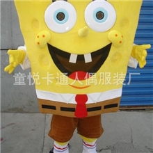 3号海绵宝宝卡通服装深圳卡通人偶儿童露脸表演服舞台服看行走