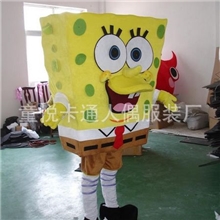 5号海绵宝宝卡通服装人穿着可自由行走儿童露脸表演服舞台服
