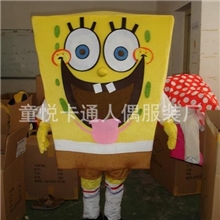 北京海绵宝宝卡通服装2号人穿着可自己活动从人偶眼睛看到外面