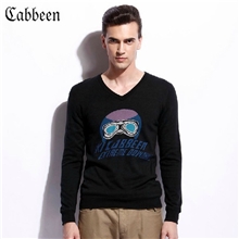 卡宾2013新款秋装男士时尚休闲针织衫男式套头V领修身衣外套