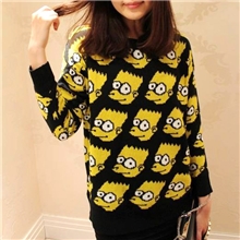 韩国新版东大门韩系辛普森jeremy最爱套头针织衫复古宽松毛衣