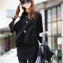 批发韩国SZ外贸原单黑色修身包臀短裙秋冬裙韩版半身裙秋毛线裙子