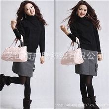 批发供应2013全棉韩版高领长袖纯色针织打底毛衣女实体店淘宝货源