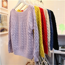 2013秋冬新款针织衫女装学院风麻花宽松套头打底毛衣外套女批发