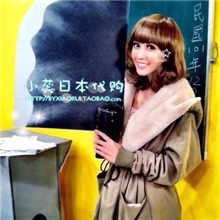 2013秋冬snidel同款桃皮绒羊羔毛复合翻领连帽抽绳口袋大衣棉衣