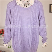 2013春装新款女甜美麻花套头宽松海马毛圆领复古加厚毛衣