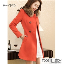 2013冬装新款新品韩版女装修身毛呢大衣外套1263