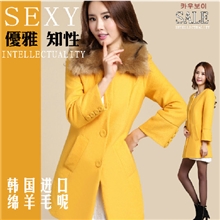 2013秋冬新款外套呢子外套韩版茧型修身毛呢外套呢大衣女1267