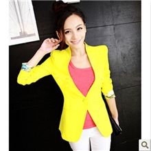 【新品汇】春装新品糖果色女装小西服女士修身韩版耸肩OL小西装