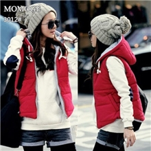 新款韩版背心夹潮棉马甲女装带帽时尚加厚棉马夹短外套