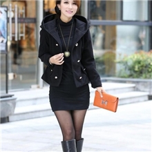 年终特价）2013外贸淑女毛呢外套短款双排扣女休闲大衣女款058