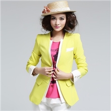 2013女装秋装新款韩版修身显瘦糖果色小西装外套西服女大码