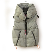 外贸原单女装秋冬2013千鸟格拉链开衫无袖羽绒服马甲马夹