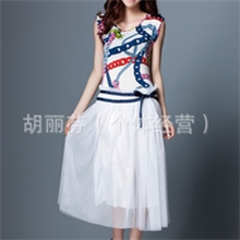 2013夏新款韩版修身波西米亚仙女范公主背心连衣裙长裙