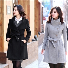 2013新款韩版女装热卖修身长袖毛呢子厚大衣外套毛呢外套