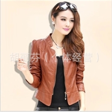 2013春秋装新款韩版短款修身水洗机车女士皮衣pu大码外套