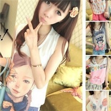 E洛可可油画感多图可选雪纺长背心雪纺背心天天特批打底背心