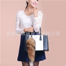 最新款红狐狐狸尾巴包包扣饰品扣厂家直销进出口钥匙挂件