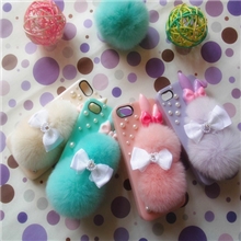 诚招代理iPhone44s苹果5超萌獭兔毛球手机壳