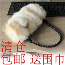 2013新款女包特价皮草包兔毛包包手提包化妆包送礼厂家直销