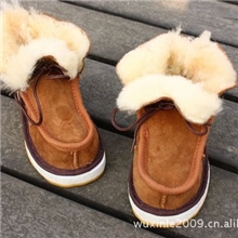 澳洲羊皮羊毛皮毛一体雪地靴牛筋底翻毛儿童鞋宝宝鞋男童鞋雪地鞋