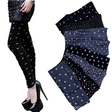 秋冬爆款热卖女装批发代理女裤打底裤女裤印花图案铅笔裤长裤子