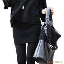 韩国SZ黑春季特价修身包臀短裙秋冬韩版毛线裙裙子半身裙c206