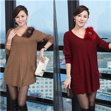 【抄底价】韩版中长款大码毛衫秋冬宽松大码针织衫女毛衣批发