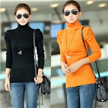 实拍2013秋装新款韩版针织衫泡泡袖打底衫批发毛衣现货促销