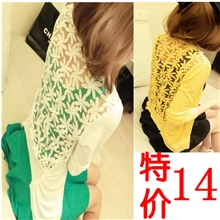 新款后背蕾丝花边开衫可当空调衫防晒衣网络爆款厂家直供特价七叶