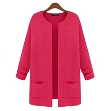 2013春装新款韩版简约春秋中长款针织开衫女百搭针织薄外套