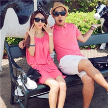 7239情侣装夏装春装2013韩版连衣裙花边装饰无袖背心裙沙滩裙情侣