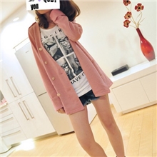 6252013春季韩版女装复古双排扣元素外套百搭中长款批发代理价