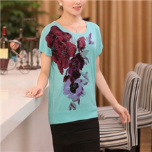 厂家直销供应百搭针织T恤中年女装圆领打底衫（图）