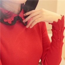 秋装新款韩版女装娃娃领中长款修身显瘦套头针织打底衫