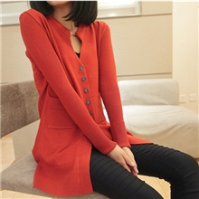 爆2013秋季新款小开衫毛衣韩版修身中长款外穿打底女钮扣针织开衫