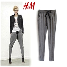 厂家直销--2012新款HM欧美风休闲棉质哈伦裤小脚裤