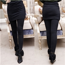 时尚街头8122加绒加厚假两件裙裤外穿打底裤女士大码秋冬打底裤裙