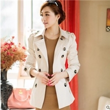 广州2013秋冬新款韩版短款修身风衣双排扣小外套