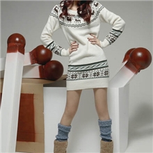 6683#2013秋冬新款韩版女装时尚可爱卡通小鹿中长款打底毛衣外套