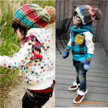 爆款彩线儿童粗线帽冬款宝宝帽(A款和B款)_MZ0213