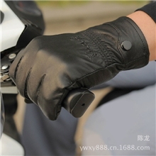 冬季男士鹿纹皮手套户外骑行保暖防风皮手套男式摩托车手套批发